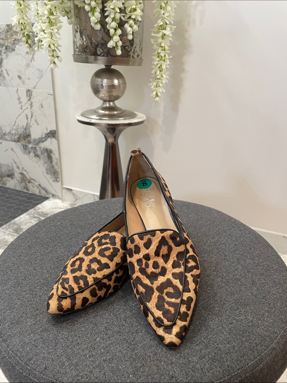 Franco Sarto- Leopard Print Pointed Toe Women’s Flats - Brown